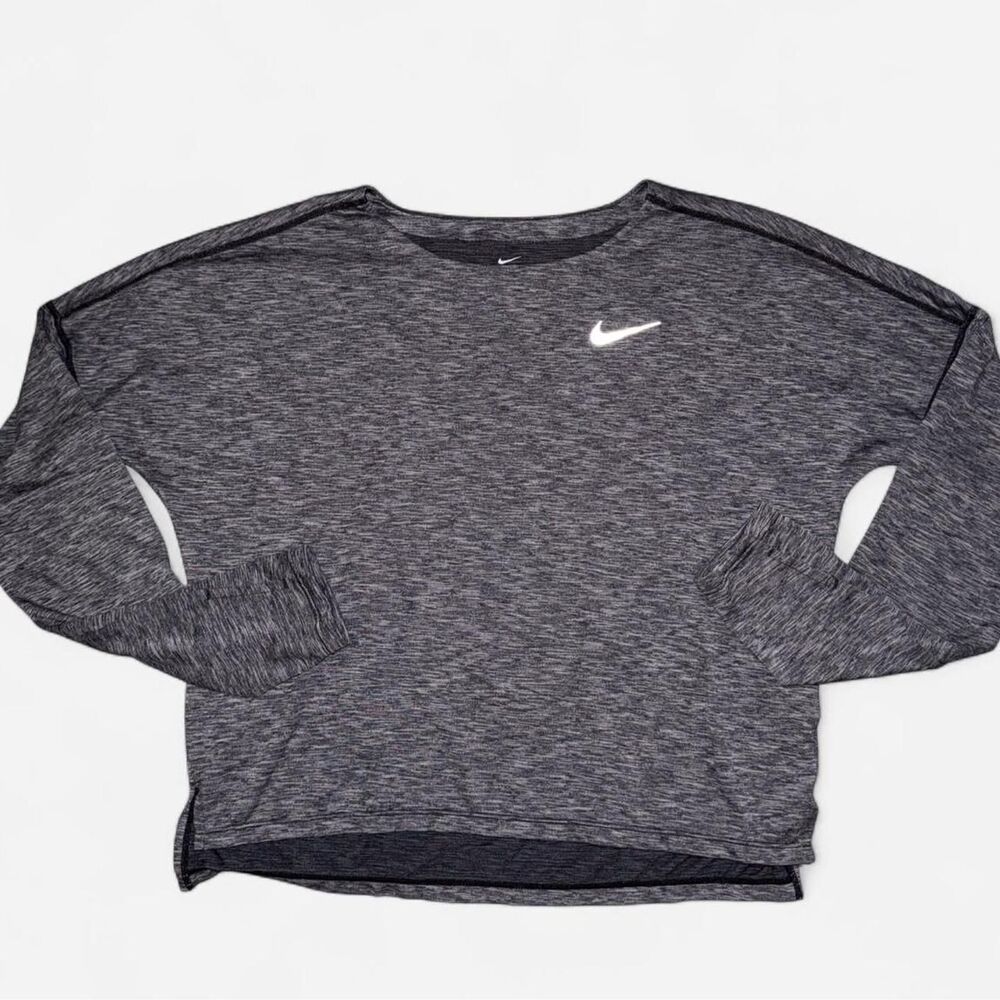 Nike Dri-Fit Long Sleeve Grey Athletic Top; Size SMALL